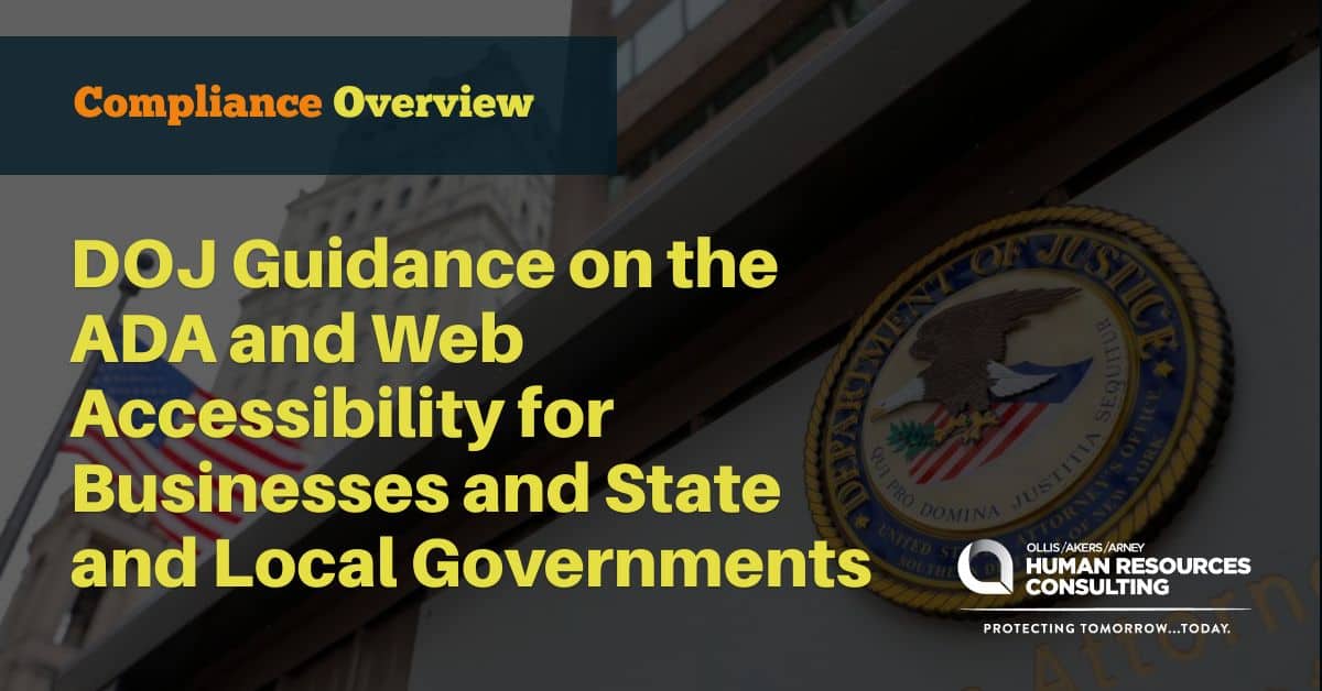 DOJ Guidance on the ADA and Web Accessibility for Businesses and State and Local Governments